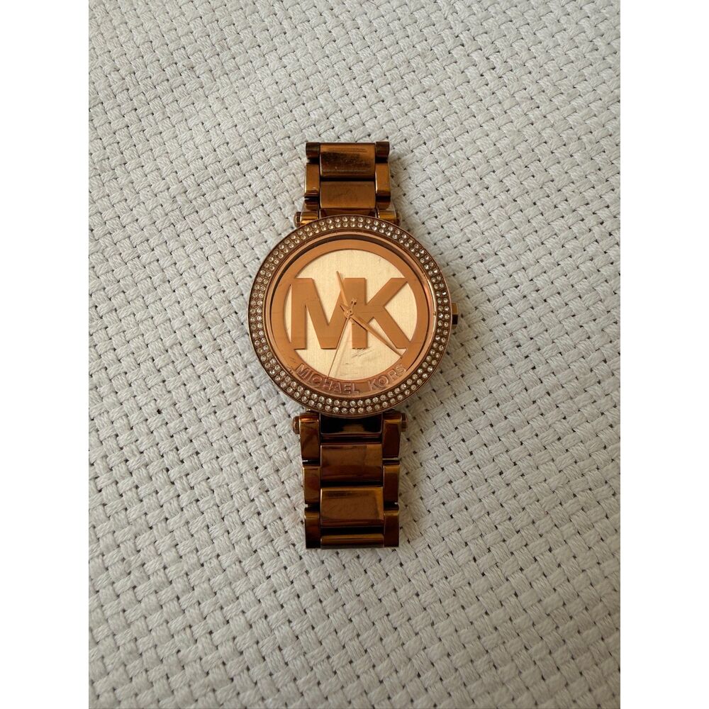 Michael Kors Rose Gold Parker "Logo Glitz" Watch - Picture 1 of 7